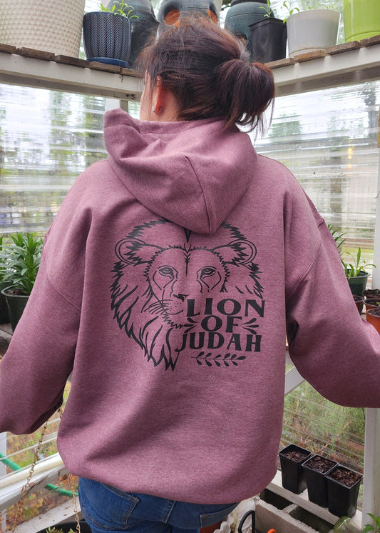 Christian hoodies with a picture of a lion that says Lion of Judah