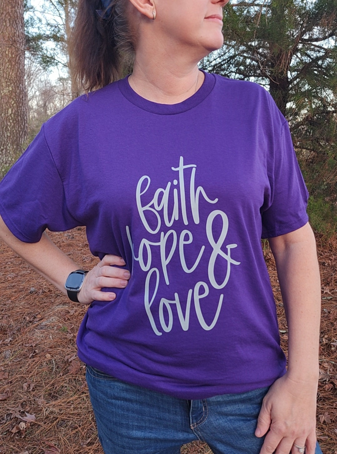 christian graphic tees that say Faith, Hope and Faith