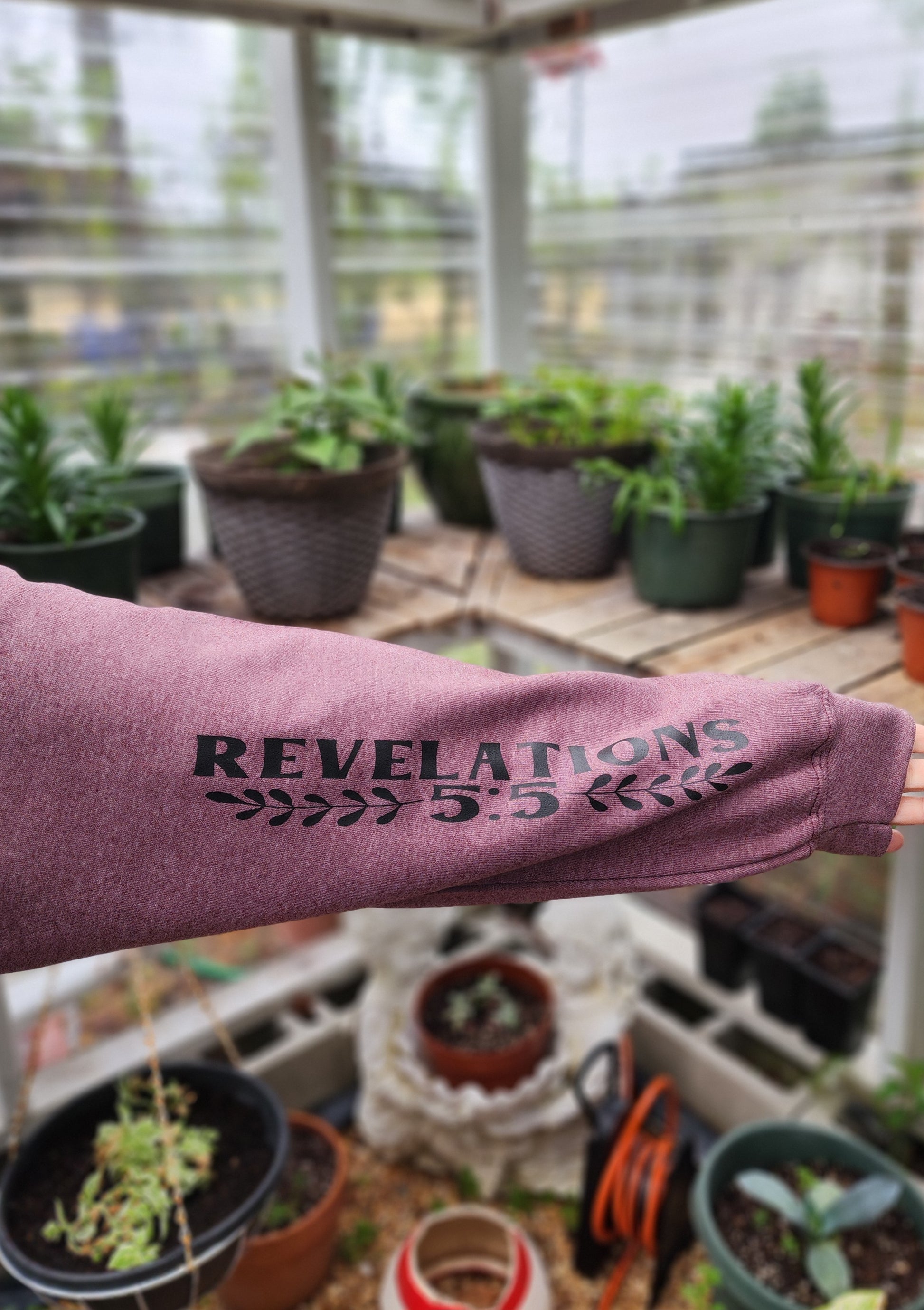 Christian hoodies with the word revelations 5:5 on the sleeve